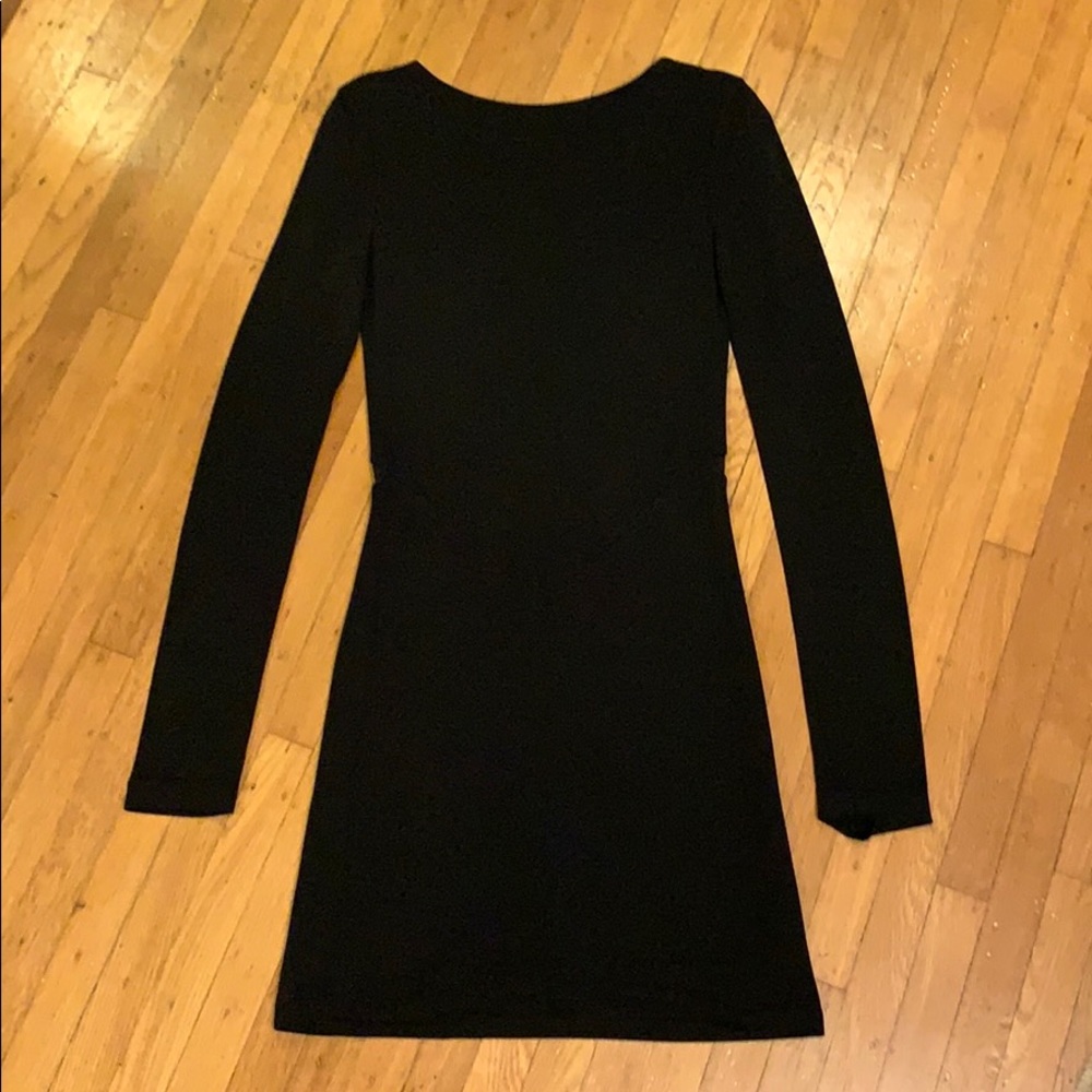 alexander wang fitted black dress with mesh cutout